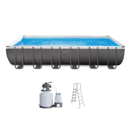 Intex 24ft x 12ft x 52in Ultra XTR Rectangular Pool, Filter, Vacuum, & Skimmer